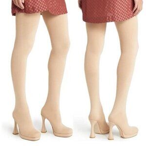 JEFFREY CAMPBELL Pantalones Platform Boot 8.5 Nude Pantboots Cosplay NEW